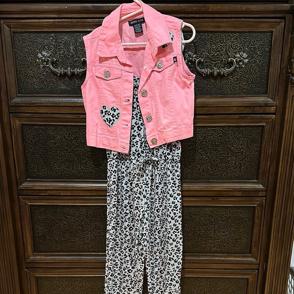 Limited Too Pink Vest and Leopard Print Set